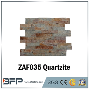 Z Shape Culture Stone, Quartzite Ledge Stone, Mix Color Stacked Stone, Split Face Cultured Stone for Feature Wall