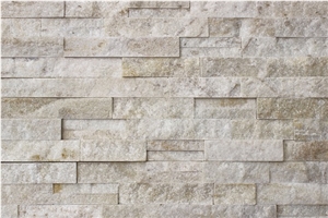 White Quartzite Cultured Stone, Wall Cladding, Stacked Stone Veneer