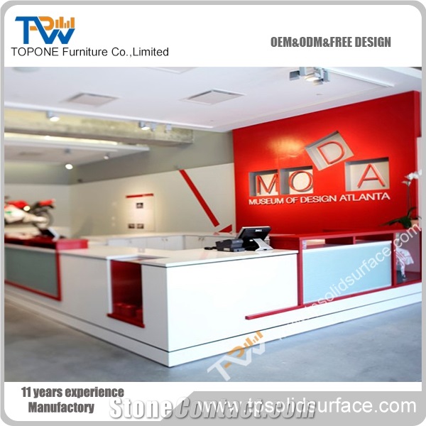 3d Theroforming Solid Surface/Man-Made Stone Salon Front Desk
