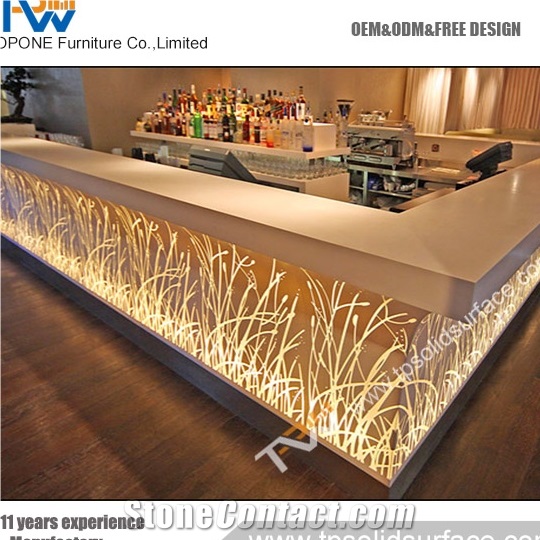 Acrylic Lighted Wine Bar Counter Top