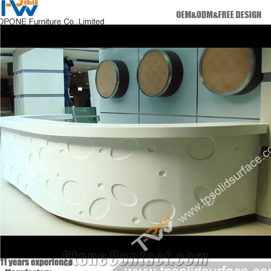 Anomalous Polygonal Shape Solid Surface/Man-Made Stone Modern Reception Desks