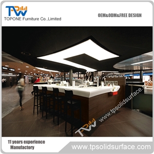 Arc-Shaped Counter Table Round Illuminated Led Bar Counter for Restaurant
