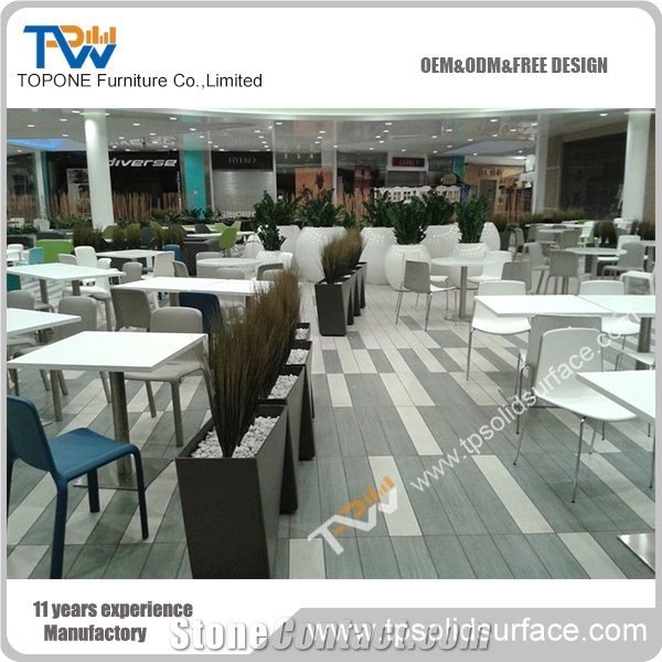 Artificial Marble Stone Tabletops for Restaurant, Solid Surface Table Tops for Coffee Shop