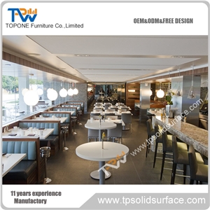 Artificial Marble Stone Tabletops for Restaurant, Solid Surface Table Tops for Coffee Shop