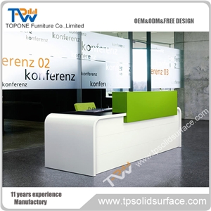 Artistic Style Commercial Solid Surface/Man-Made Stone Hotel Banco Reception
