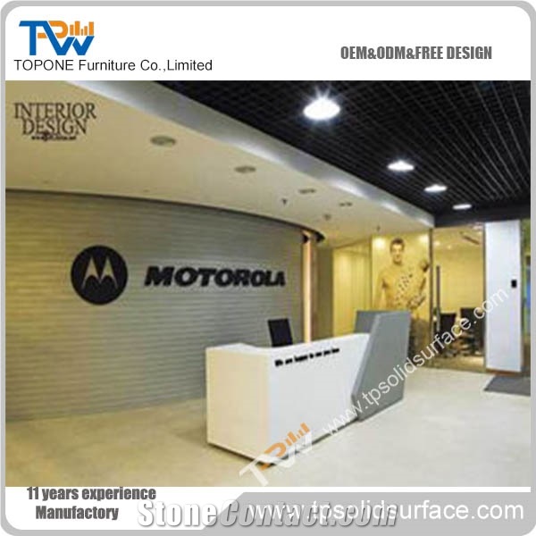 Artistic Style Commercial Solid Surface/Man-Made Stone Hotel Banco Reception