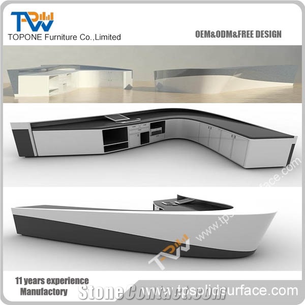 Attractive Straight Shape Man-Made Stone/Solid Surface Checkout Counter for Beauty Salon