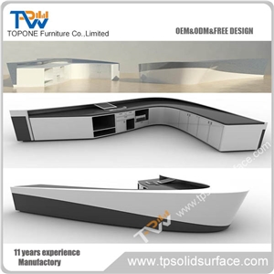 Attractive Straight Shape Man-Made Stone/Solid Surface Checkout Counter for Beauty Salon