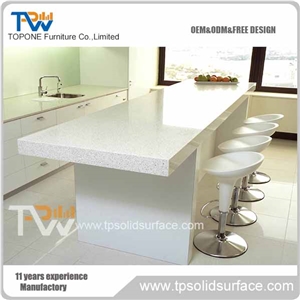Bar Counter Top with Rounded Edge with Cabinet Lights