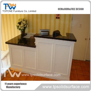 Beautifully Curved Solid Surface Information Desk Furniture