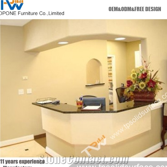 Chamring Bespoke Solid Surface/Artificial Marble Shop Counter Table Design
