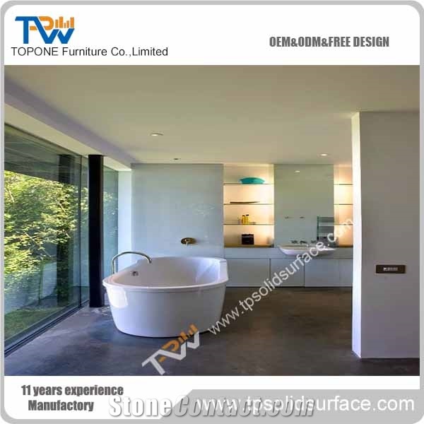 Charm Free Standing Corian Acrylic Solid Surface Bathtub, Excellent Quality Tub,Artificial Marble Stone Bathtub Factory Price for Sale
