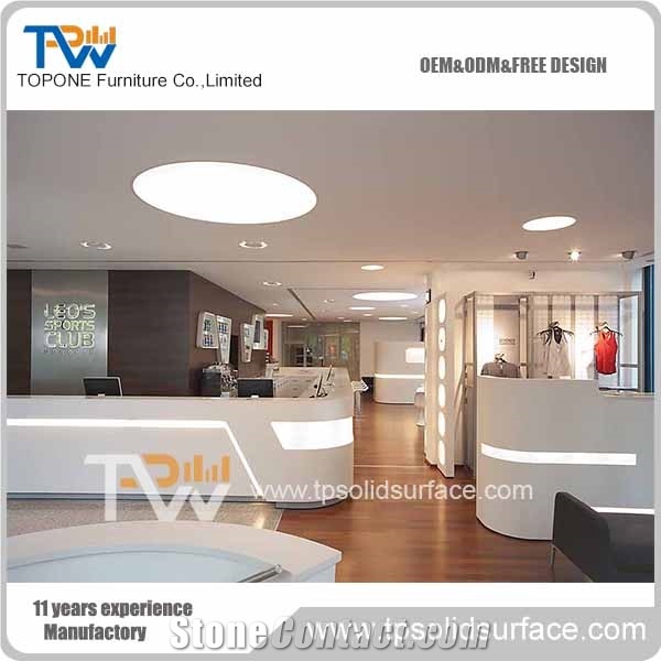 Chinese Factory Supply Solid Surface White Color L Shape Bar Counter for Restaurant, Led Light Restaurant Bar Counter for Restuarnat Furniture