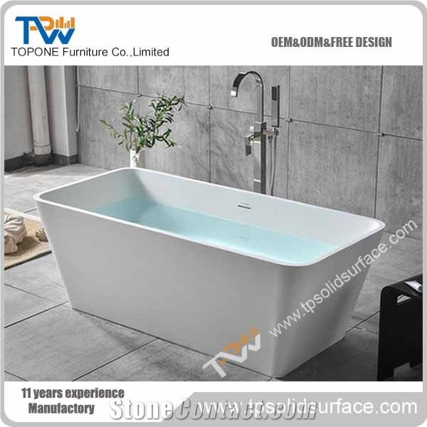 Chinese Manufacturer Solid Surface Artificial Marble Stone Bathtub for Bathroom