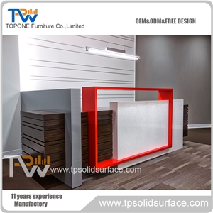 Classy Commercial Space Design Solid Surface Cash Counter Furniture