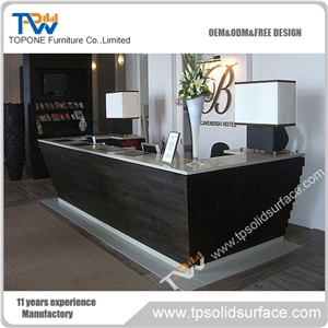 Colorful Lighting Decorated Solid Surface/Man-Made Stone Modern Nail Salon Furniture
