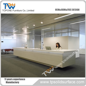 Convex Front Face Design Solid Surface/Man-Made Stone Salon Front Desk