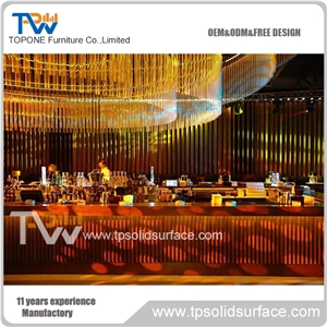 Customized Design Solid Surface Bar,Artificial Marble Stone Bar Counter Selling ,Bar Table Customized Logo for Buyer
