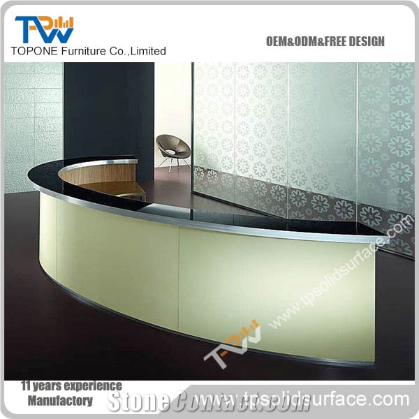 Customized Front Counter Design Solid Surface Artificial Marble 2