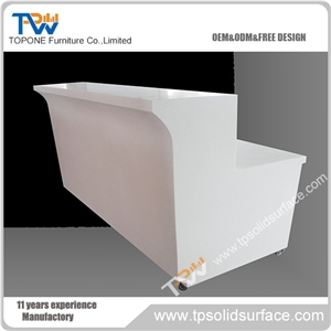Customized Front Counter Design Solid Surface/Artificial Marble 2 Person Reception Desk