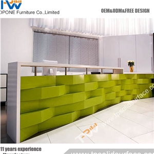 Designer White Man-Made Stone/Solid Surface Half Round Reception Desk
