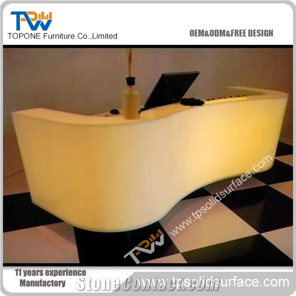 Designer White Modern Solid Surface Round Reception Desk