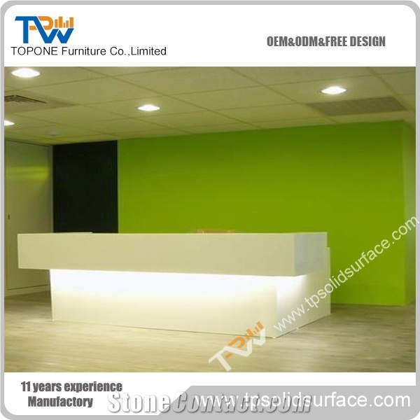 Designer White Modern Solid Surface Round Reception Desk