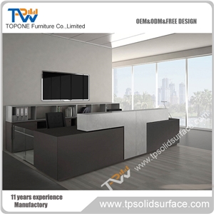 Differential Fashionable Style Solid Surface/Man-Made Stone Solid Surface Curved Working Station