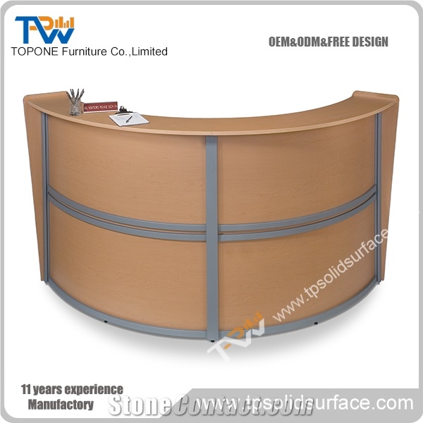 Double Arc Pattern Decorated Design Solid Surface/Man-Made Stone Furniture Cashier Counter