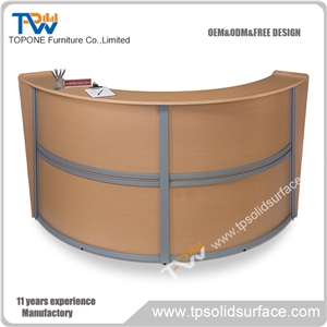 Double Arc Pattern Decorated Design Solid Surface/Man-Made Stone Furniture Cashier Counter