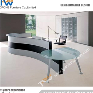 Elegant Arched Shape Design Solid Surface/Man-Made Stone Coffee Shop Furniture Wholesale