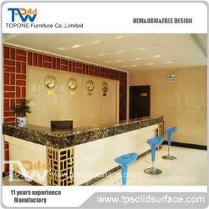 Elegant Cambered Shape Solid Surface/Man-Made Stone Modern Hotel Lobby Furniture