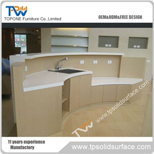 Elegant Curved Shape Solid Surface/Man-Made Stone Fancy Reception Desk