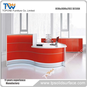 Elegant Double Arc Solid Surface/Man-Made Nail Salon Furniture