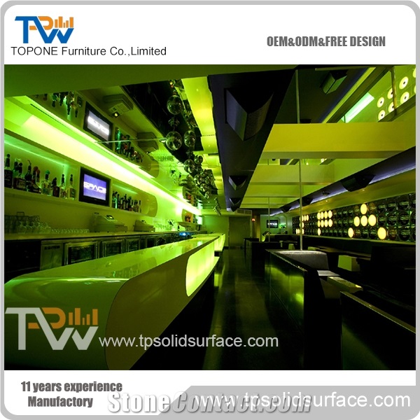 Europe Italy Popular Wine Bar Counter, Green Artificial Stone Tabletops