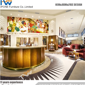 Exclusive Charming Inside Lighting Solid Surface/Man-Made Lighted Reception Desk