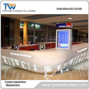 Exclusive Diamond Shape Solid Surface/Man-Made Stone Solid Surface Curved Counter Design