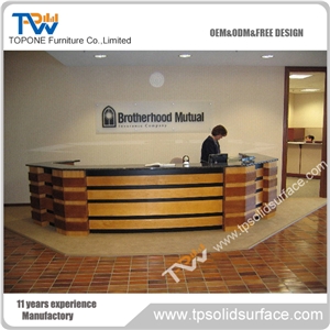 Exclusive Diamond Shape Solid Surface/Man-Made Stone Solid Surface Curved Counter Design