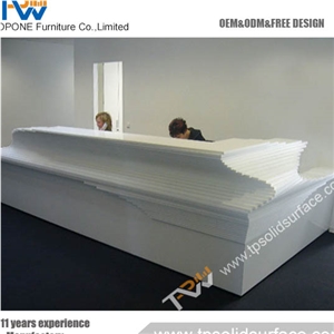 Fabulous Arched Front Desk Solid Surface/Man-Made Stone Rounded Corner Spa Reception Desk