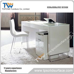 Factory Price White Marble Stone Single Office Desk Furniture, Executive Office Tables for Sale, Manmade Stone Office Table Furniture