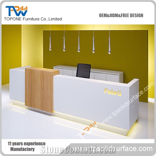 Fantacy Solid Surface/Man-Made Hotel Reception Counter Design