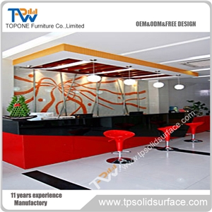 Fashionable Circular Shape Solid Surface/Artificial Marble Modern Curved White Glossy Cashier Desk