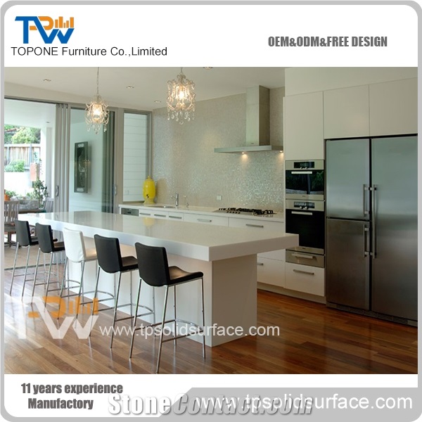 Fatory Supply Corian Solid Surface Kitchen Desk Tops, Artificial Marble Kitchen Countertops for Sale