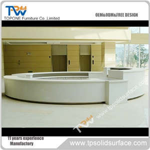 Free-Standing Square Shape Solid Surface/Man-Made Stone Reception Counter Table