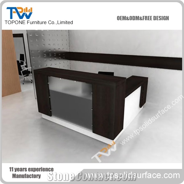 Glossy Customized Logo Solid Surface/Artificial Marble Beauty Salon Counter Design