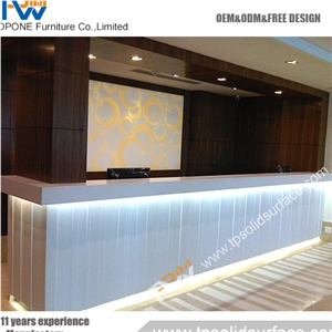 Graceful Luxury Design Solid Surface/Man-Made 3 Person Modern Reception Desk