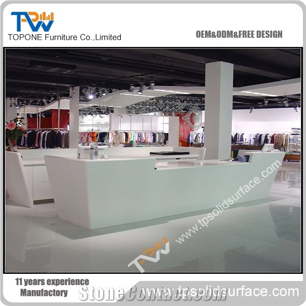 Graceful Luxury Design Solid Surface/Man-Made 3 Person Modern Reception Desk