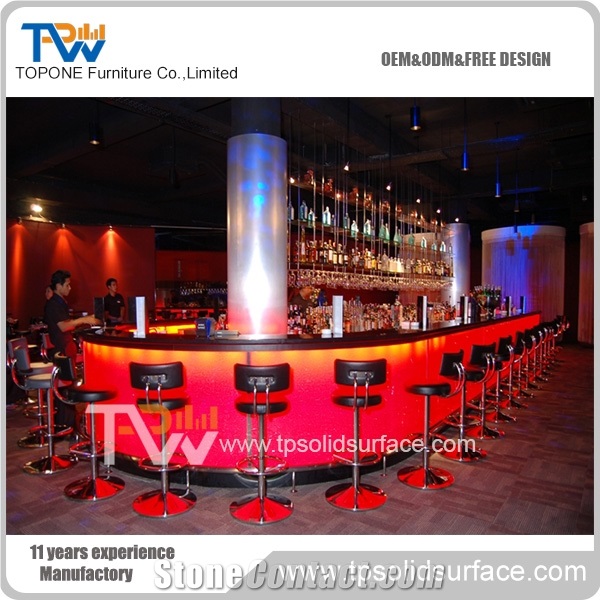 High Quality Drinking Wine Led Straight Bar Counter