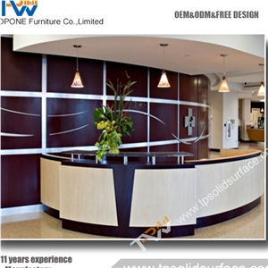 Hot Sale Solid Surface Reception Desk for 2 Person