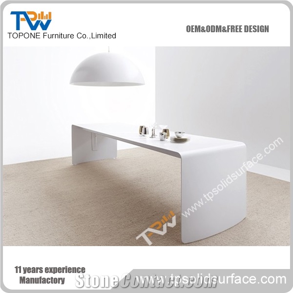 Hot Selling Best Price Composite Stone Office Desk White Color Office Tabletop